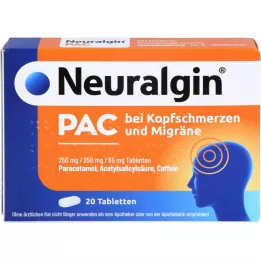 NEURALGIN PAC galvos skausmo ir migrenos tabletės, 20 vnt