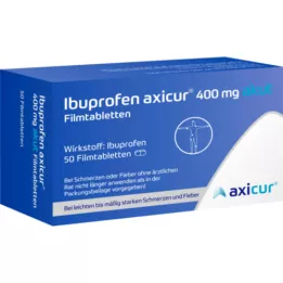 IBUPROFEN axicur 400 mg ūminės plėvele dengtos tabletės, 50 vnt