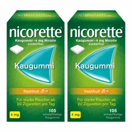 NICORETTE Kramtomoji guma 4 mg šviežių vaisių, 210 vnt