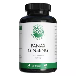 GREEN NATURALS Panax Ginseng didelės dozės veganiškos kapsulės, 180 kapsulių