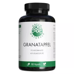 GREEN NATURALS Granatai+40% elaginės rūgšties kapsulės, 180 kapsulių