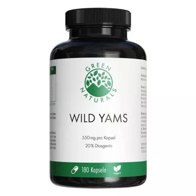 Green Naturals Wild Yam didelės dozės veganiškos kapsulės, 180 vnt Green Naturals Wild Yam didelės dozės veganiškos kapsulės, 180 vnt