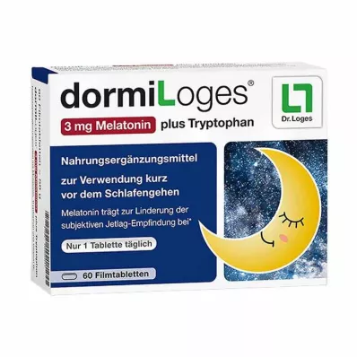 DORMILOGES 3 mg melatonino ir triptofano plėvele dengtos tabletės, 60 vnt