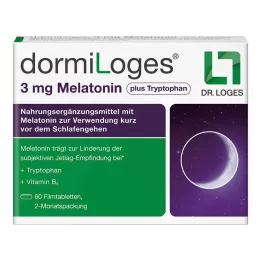 DORMILOGES 3 mg melatonino ir triptofano plėvele dengtos tabletės, 60 vnt