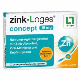 ZINK-LOGES koncepcija 15 mg enterinėmis plėvele dengtos tabletės, 30 vnt