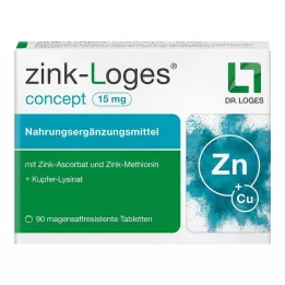 ZINK-LOGES koncepcija 15 mg enterinėmis plėvele dengtos tabletės, 90 vnt