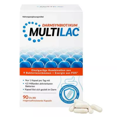 Multilac Synbiotic skrandyje neirios kapsulės, 3x30 vnt Multilac Synbiotic skrandyje neirios kapsulės, 3x30 vnt