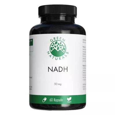 Green Naturals Nadh veganiškos ir didelės dozės kapsulės, 60 vnt Green Naturals Nadh veganiškos ir didelės dozės kapsulės, 60 vnt