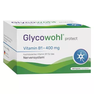 GLYCOWOHL Vitaminas B1 tiaminas 400 mg didelės dozės kapsulės, 200 vnt